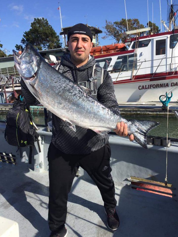 Ramil landed this hefty king salmon while trolling aboard the New Easy Rider out of the Berkeley Marina.