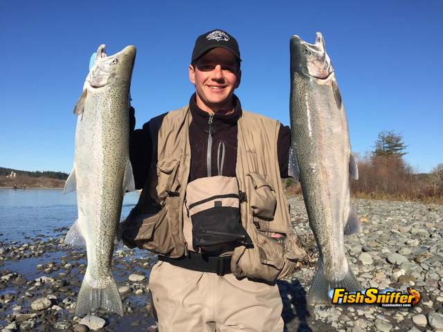 Steelhead -Mad River- Me and a pair of 8 pounders- 1-2-16_web