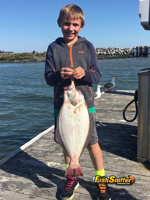 Miki Accomazzo of Novato was as surprised as the fish when he landed his first ever halibut fishing on the Morning Star near the Berkeley Pier June 4. 