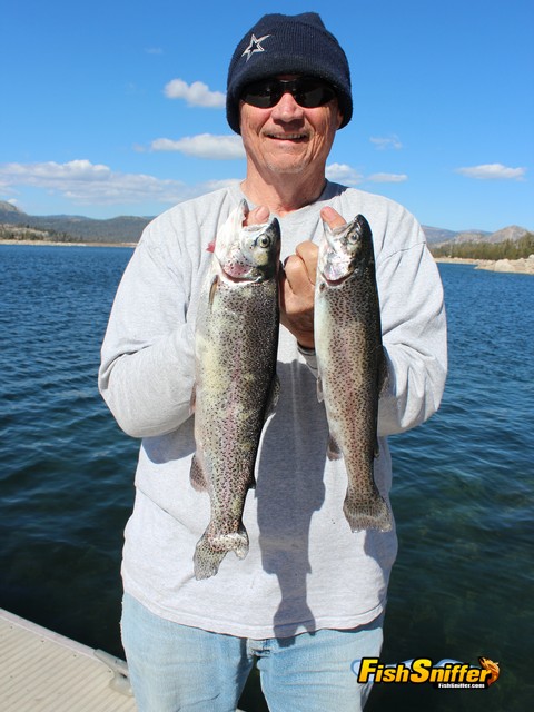 Steve Page of Antioch landed these two rainbows while trolling at Loon Lake on September 14