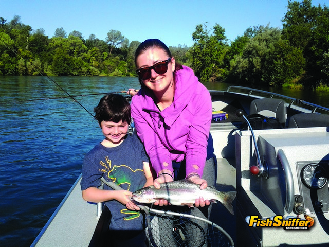 These happy anglers teamed up this fall to land and release this incredible wild rainbow while jet boat fishing the Sacramento River near Redding.
