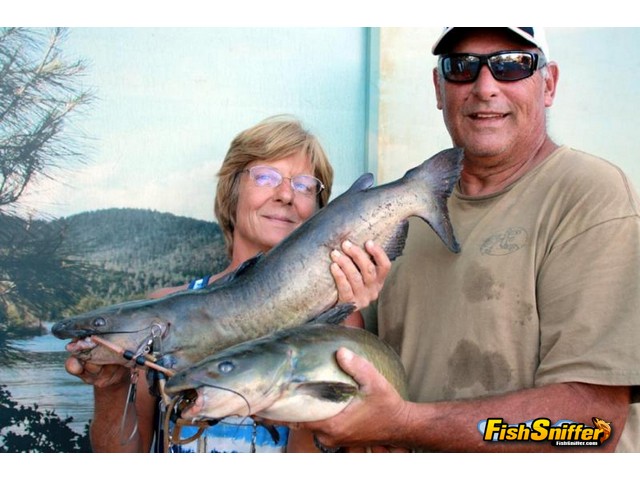 David and Angela doubled up on whiskerfish while fishing Collins Lake in late September.