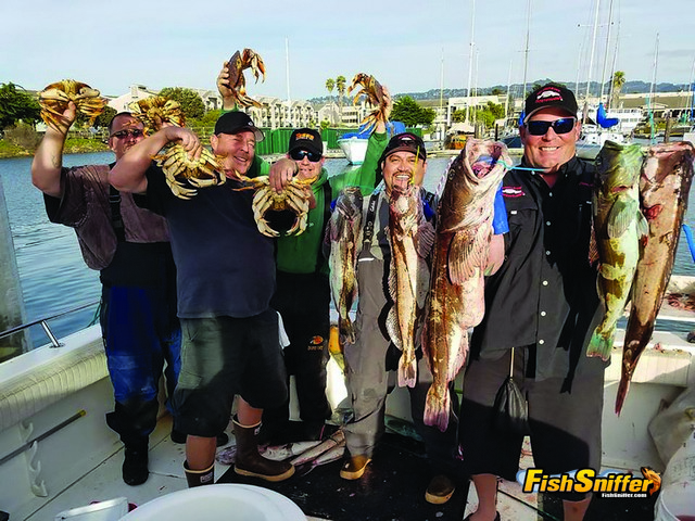 These anglers headed out of the Berkeley Marina with Captain Chris Smith on November 5 and rounded up limits of crab and some impressive lingcod.