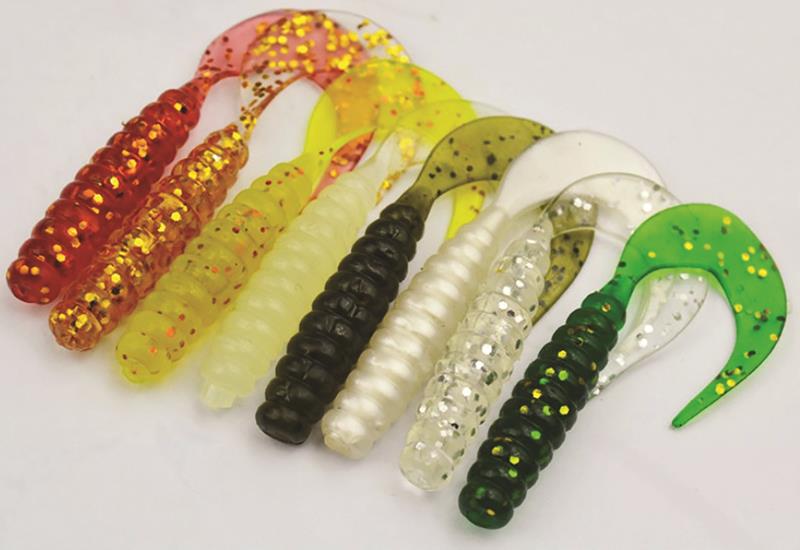 Soft plastic grubs such as these are among the most versatile and cost effective baits you can use for trout and bass. Grubs come in a long list of colors and sizes. These lures can be rigged in various ways for casting or trolling and they do a great job of imitating both baitfish and crawfish. Best of all, when a fish grabs a grub they tend to hang on, because grubs feel and in some cases, taste like natural bait.
