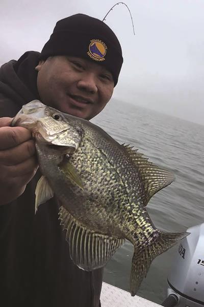 Al Millan of Kokanee Power took a trip to Lake Camanche on January 15 and nailed several crappie, including this husky slab.