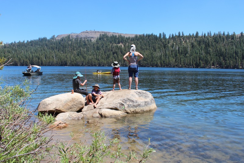 Gorgeous Lake Alpine has great fishing, swimming, camping and hiking access.