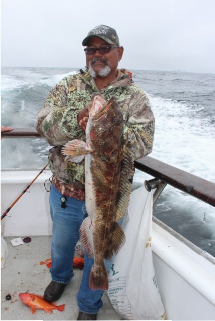 Hefty lingcod like this one are the reward for anglers fishing both the Marin County coastline and the Farallon Islands.